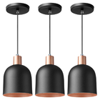 Kit 3 Pendente Lustre Luminária Open Em Alumínio Preto
