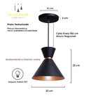 Kit 3 Pendente Lustre Luminária Pequim Berlin Rio Preto