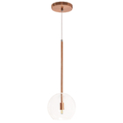 Kit 3 Pendente Lux Cobre Rose Gold Globo Vidro + Led