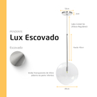 Kit 3 Pendente Lux Escovado Globo Vidro Cristal 25cm  + Led