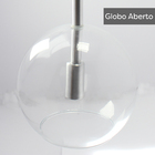 Kit 3 Pendente Lux Escovado Globo Vidro Cristal + Led