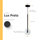 Kit 3 Pendente Lux Preto Globo Vidro Cristal + Led