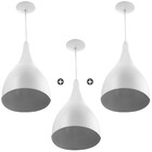 Kit 3 Pendente Milão Pequena Branco Sala Cozinha Quarto