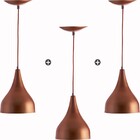 Kit 3 Pendente Milão Pequena Cobre Sala Cozinha Churrasqueir