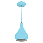 Kit 3 Pendente Nepal Drop Premium Gourmet Aluminio Azul Bebe