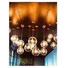 Kit 3 Pendente Redondo Esfera 20cm Dourado E Madelustre