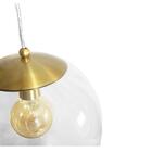 Kit 3 Pendente Redondo Esfera 20cm Dourado E Madelustre