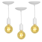 Kit 3 Pendente Tubo Cilindro Alumínio Branco Fio 1.20m