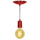 Kit 3 Pendente Tubo Cilindro Alumínio Cereja Com Lampada