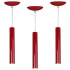Kit 3 Pendente Tubo Cilindro Vermelho 30cm + Led 6k
