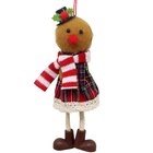 Kit 3 Pendentes Biscoito Xadrez Decoração Árvore Natal 17cm