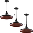 Kit 3 Pendentes Chapeu Aluminio Tom Dixon Preto Lindíssimo P