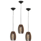 Kit 3 Pendentes De Teto Roma P (12x21cm)  - Fio 150cm