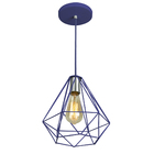 Kit 3 Pendentes Diamante Aramado Grande Azul