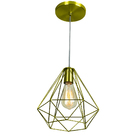 Kit 3 Pendentes Diamante Aramado Grande Dourado