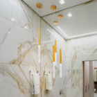 Kit 3 Pendentes Dourado Filete Tubo De Cristal Cabo 4m Led