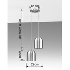 Kit 3 Pendentes Luminária Preto Fosco Mesa Balcão 22cm 2xe27