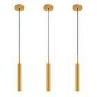Kit 3 Pendentes Luminária Teto Tubo Sala Quarto Dourado 40cm