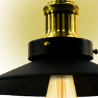 Kit 3 Pendentes Nordic Industrial 22 Cm Preto Com Dourado