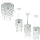 Kit 3 Pendentes Spark + Lustre Plafon Manucrillic Branco