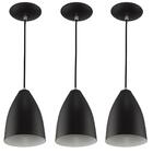 Kit 3 Pendentes Vegas Premium Gourmet Aluminio Preto/branco