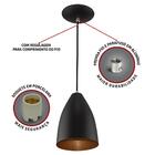 Kit 3 Pendentes Vegas Premium Gourmet Aluminio Preto/cobre