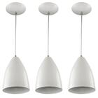 Kit 3 Pendentes Vegas Premium Gourmet Em Aluminio Branco