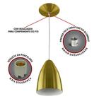 Kit 3 Pendentes Vegas Premium Gourmet Em Aluminio Dourado