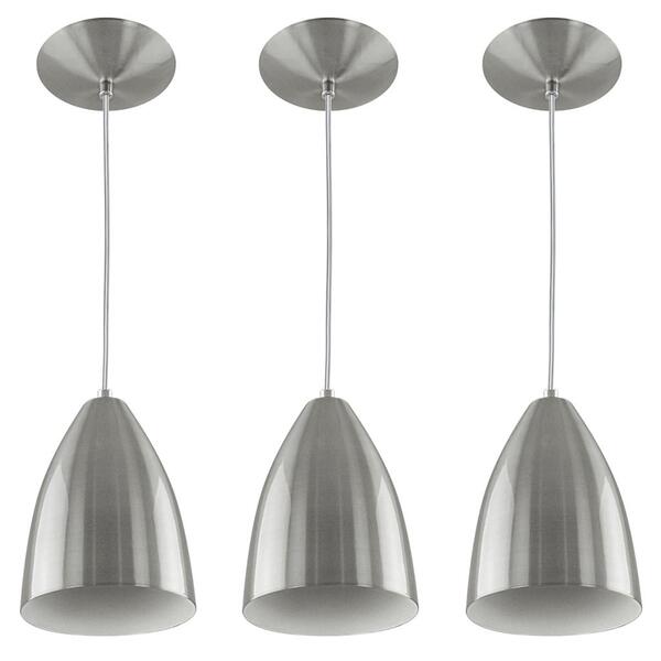 Kit 3 Pendentes Vegas Premium Gourmet Em Aluminio Escovado