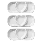 Kit 3 Petisqueiras Coração Cerâmica Branca 28,4cm