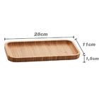 Kit 3 Petisqueiras De Bambu Bandeja Retangular 28x11cm Prato