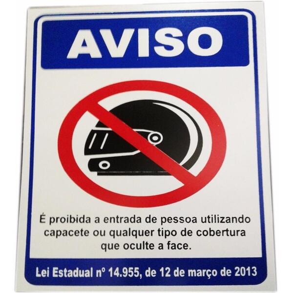 Kit 3 Placa Pvc Proibido Entrada Capacete Auto-adesiva Jaime