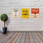 Kit 3 Placas Cozinha Propagandas Antigas 18x27cm