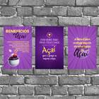 Kit 3 Placas De Parede Açaí 18x27cm