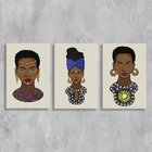Kit 3 Placas Decorativa Africanas Acessórios 20x30
