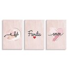 Kit 3 Placas Decorativa Fé Família Amor 20x30