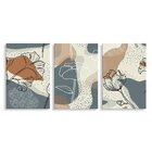 Kit 3 Placas Decorativa Flores E Formas Geométricas 20x30