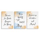 Kit 3 Placas Decorativa Nunca Foi Sorte 20x30