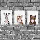 Kit 3 Placas Decorativas Bichos Chiclete 18x27cm