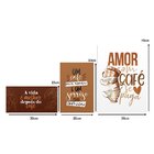 Kit 3 Placas Decorativas Cozinha Xícara Frases Amor Cantinho
