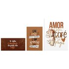 Kit 3 Placas Decorativas Cozinha Xícara Frases Amor Cantinho