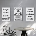 Kit 3 Placas Decorativas Frases