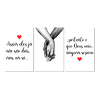 Kit 3 Placas Decorativas Frases Casal Amor 20x30 Cm Mdf