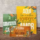 Kit 3 Placas Decorativas Gourmet Frases Amor Pela Cozinha E T