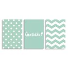 Kit 3 Placas Decorativas Gratidão Geométrico 20x30