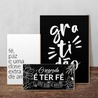 Kit 3 Placas Decorativas Minimalismo Frases Gratidão Fé