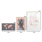 Kit 3 Placas Decorativas Sala Rose Gold Efeito Marmorizado Ma