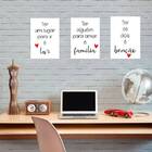 Kit 3 Placas Família Lar Benção 18x27cm