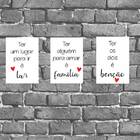 Kit 3 Placas Família Lar Benção 18x27cm