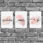 Kit 3 Placas Gratidão Amor E Fé 18x27cm